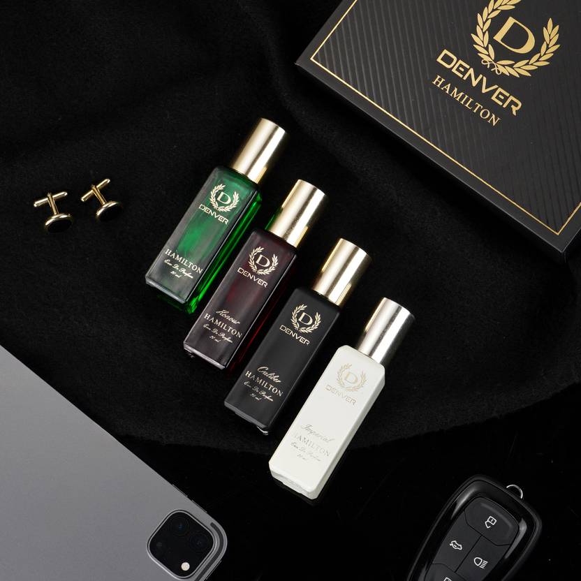 DENVER Hamilton EDP- SRK's Favorite Luxury Gift Pack (20ml x 4) Perfume Eau de Parfum - 80 ml (For Men)