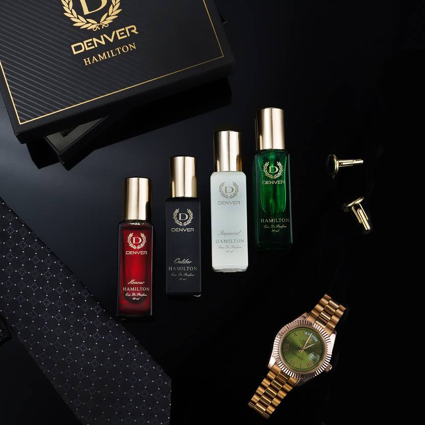 DENVER Hamilton EDP- SRK's Favorite Luxury Gift Pack (20ml x 4) Perfume Eau de Parfum - 80 ml (For Men)