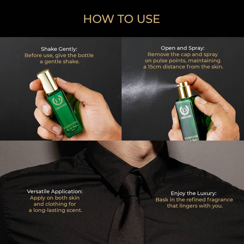 DENVER Hamilton EDP- SRK's Favorite Luxury Gift Pack (20ml x 4) Perfume Eau de Parfum - 80 ml (For Men)
