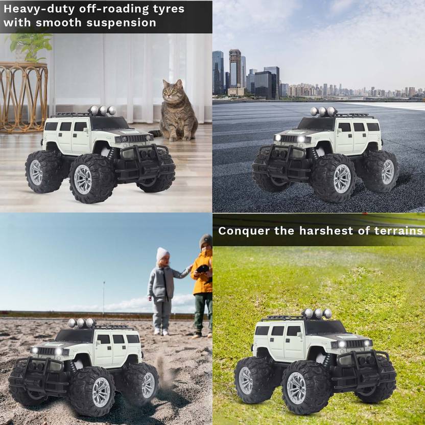 Frendo Off Roader Rechargeable Remote Control Monster Truck for Kids (Grey)