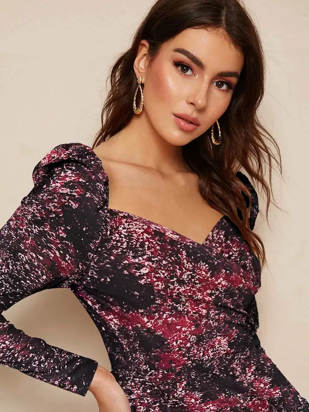 Women Bodycon Black, Maroon, White Midi/Calf Length Dress