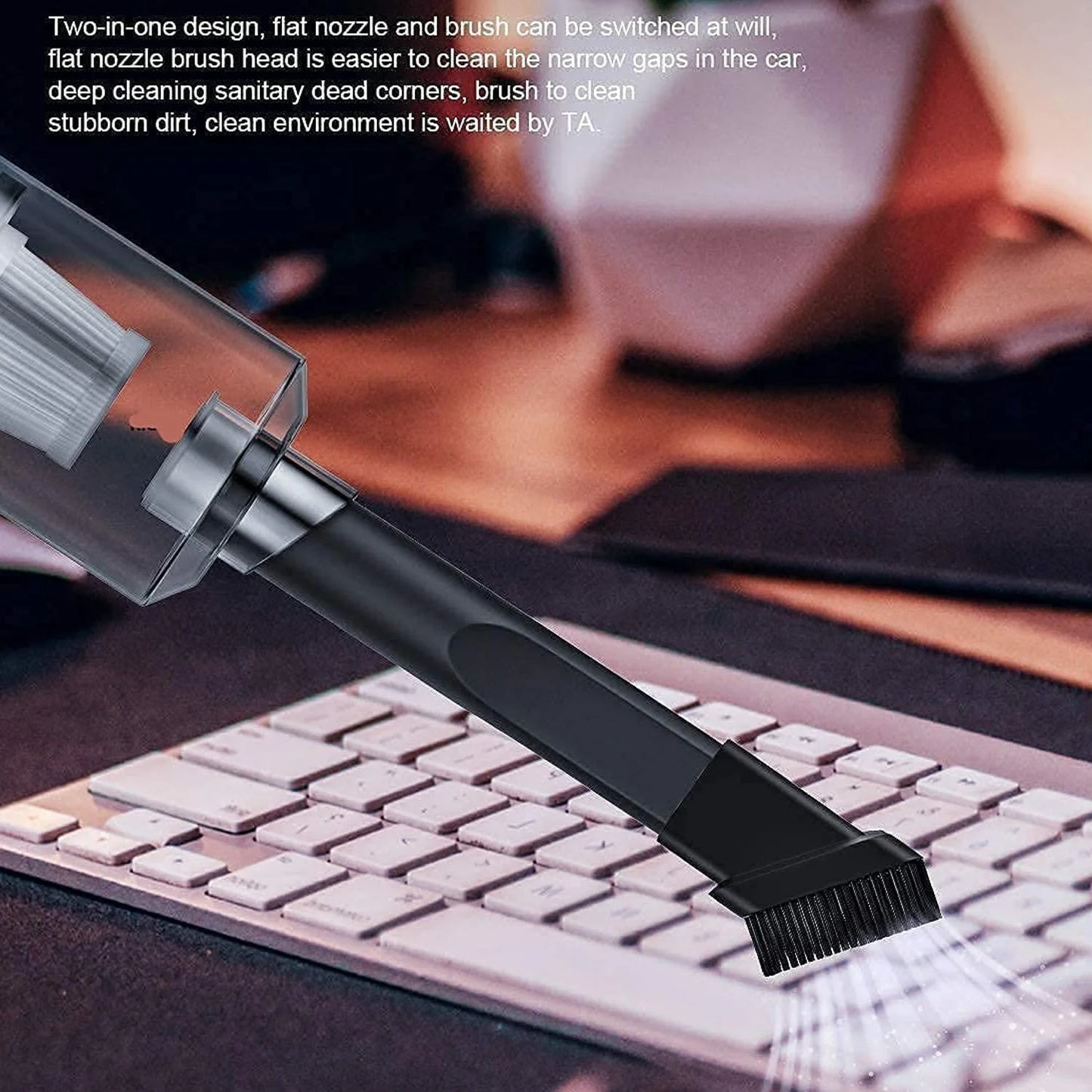 2 In 1 Wireless Vacuum Cleaner – 120W Handheld USB Rechargeable For Home & Car (1 Pc)