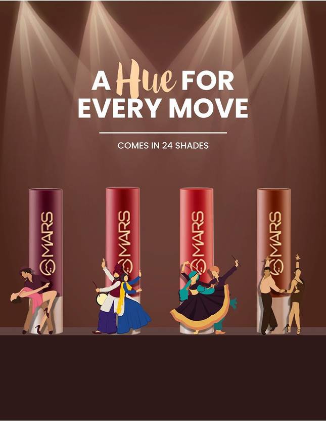 MARS Ultra Pigmented Creamy Matte Lipstick (02 Zesty Zumba, 3.2 g)