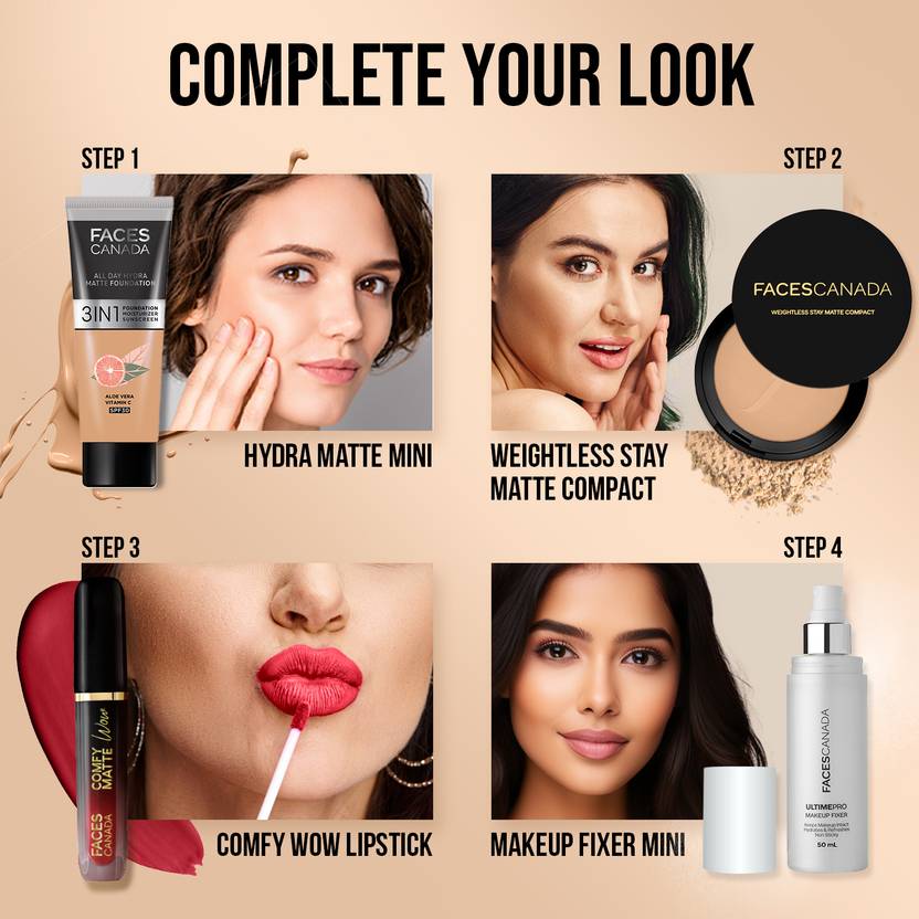 FACES CANADA Weightless Stay Matte Powder | Oil Control Compact (Natural, 9 g)