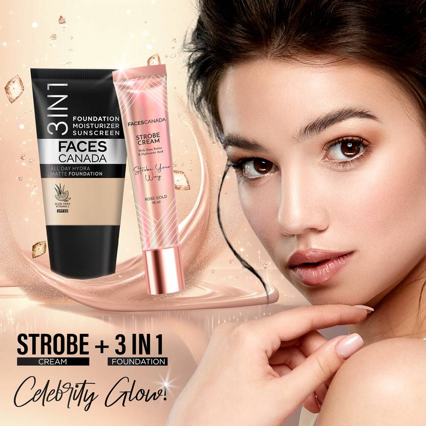 FACES CANADA All Day Hydra Matte (Mini) | 3 in 1 Moisturizer + SPF 30 + Foundation (Absolute Ivory 012, 18 ml)