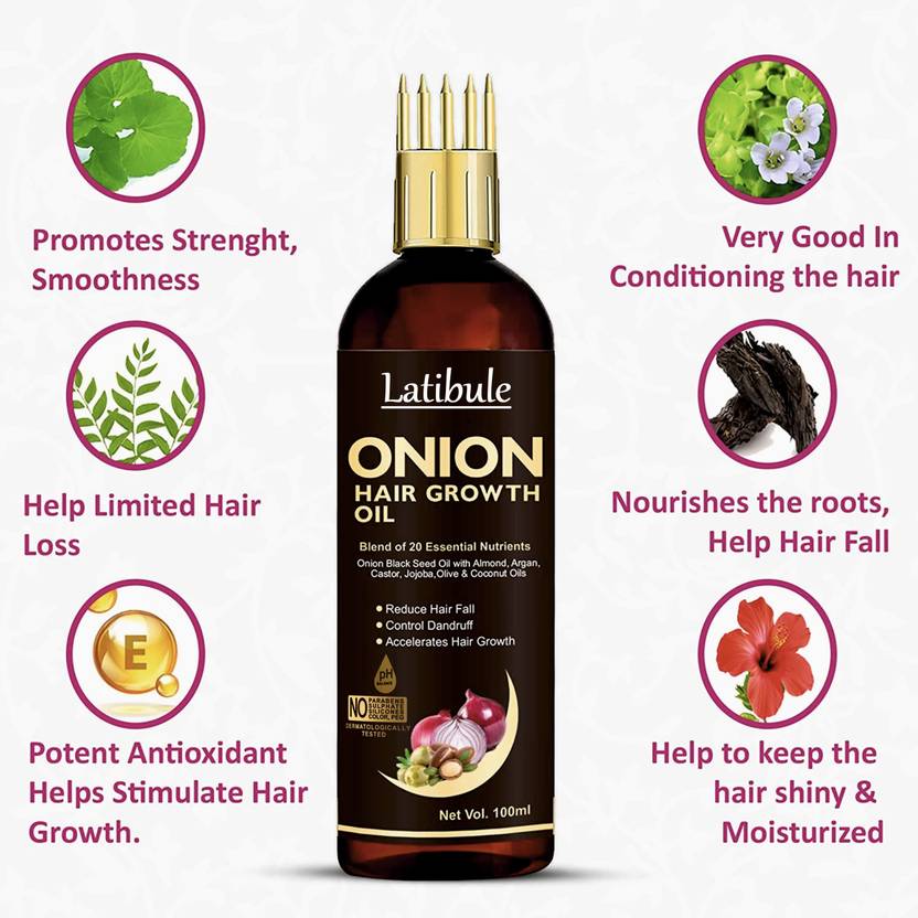 Latibule Black Seed Onion Hair Oil Controls Hair Fall Hair Oil WITH COMB APPLICATOR Hair Oil (400 ml)