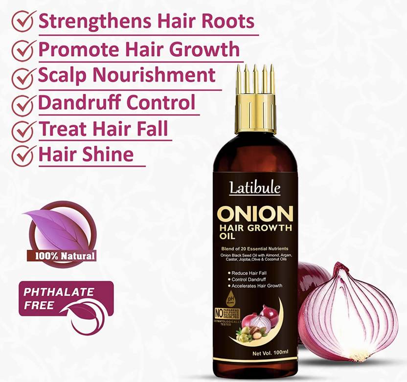 Latibule Black Seed Onion Hair Oil Controls Hair Fall Hair Oil WITH COMB APPLICATOR Hair Oil (400 ml)