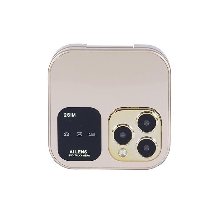 Snexian All-New Rock X Flip Dual Sim |Keypad Mobile with 1.8" Display |Flip|Fold|Call & SMS Indicator|Crystal Back Panel |BT Dialer|Voice Changer|Long Lasting Battery|Camera|Feature Phone| Cosmic Gold