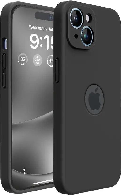 FlareHUB Back Cover for APPLE iPhone 15 (Black, Matte Finish, Silicon, Pack of 1