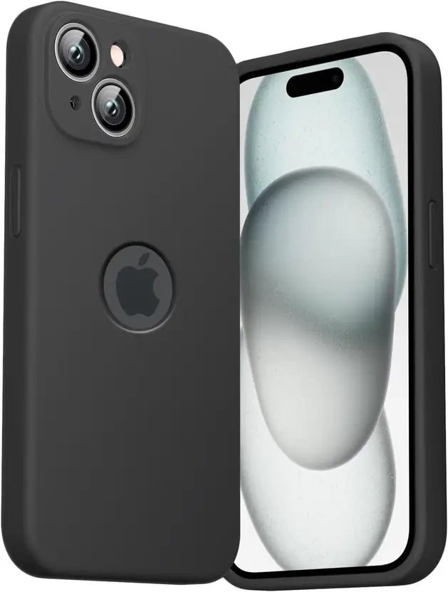 FlareHUB Back Cover for APPLE iPhone 15 (Black, Matte Finish, Silicon, Pack of 1