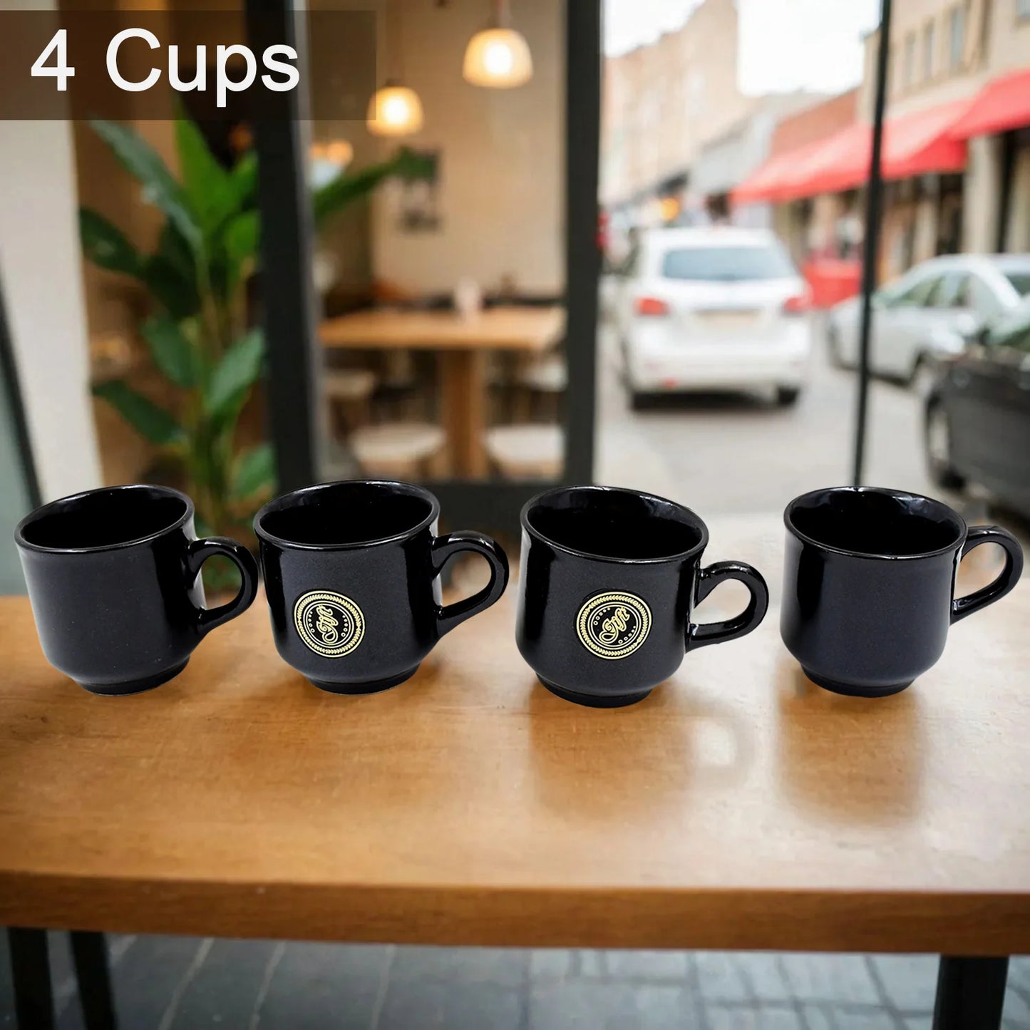 A One Ceramic Tea / Cups / Mug Set With Leaf Shape Serving Bowl (8 Pcs Set)