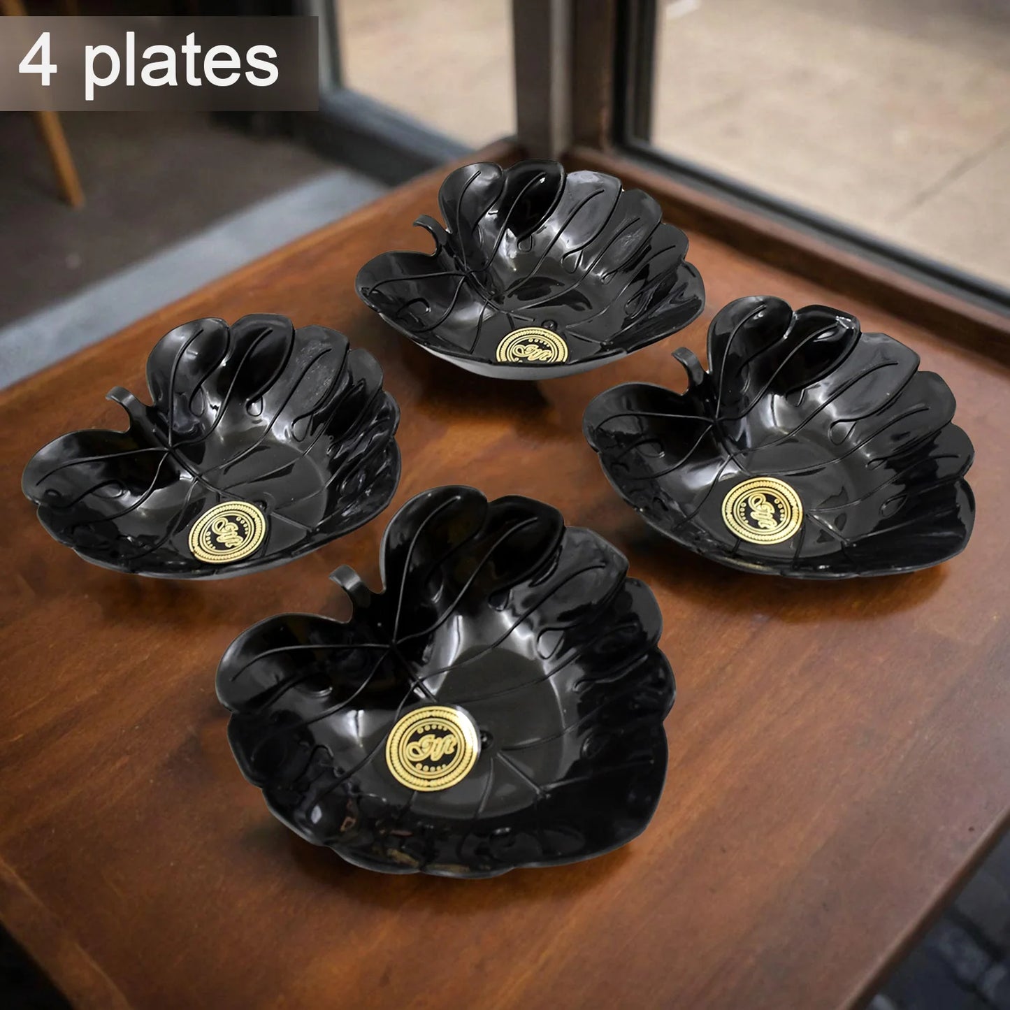 A One Ceramic Tea / Cups / Mug Set With Leaf Shape Serving Bowl (8 Pcs Set)
