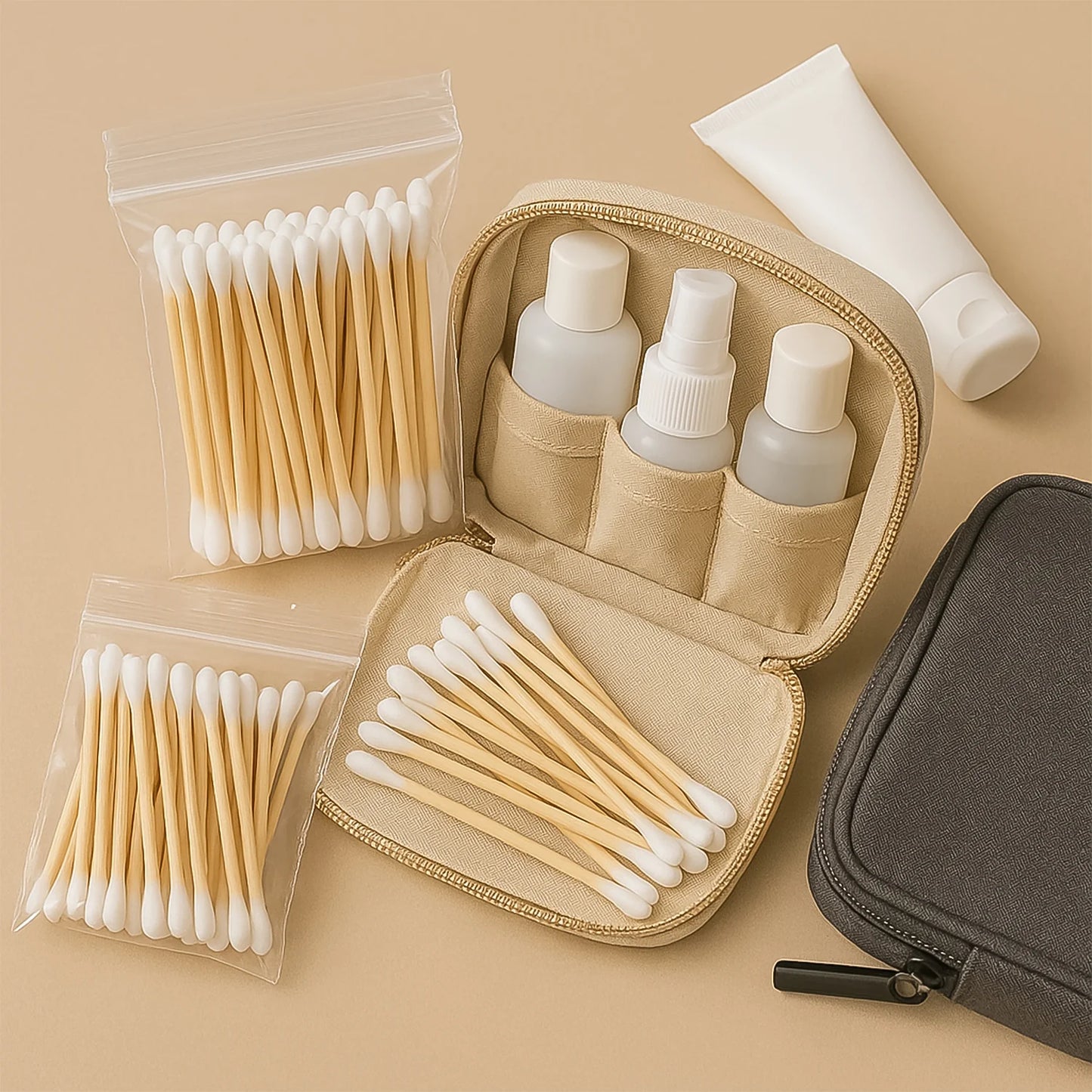 Eco-Friendly Wooden Cotton Ear Buds (1 Pkt / 100 Pcs Approx)