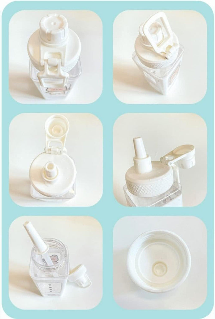 700ml Kawaii Water Bottle With Straw And Sticker Outdoor