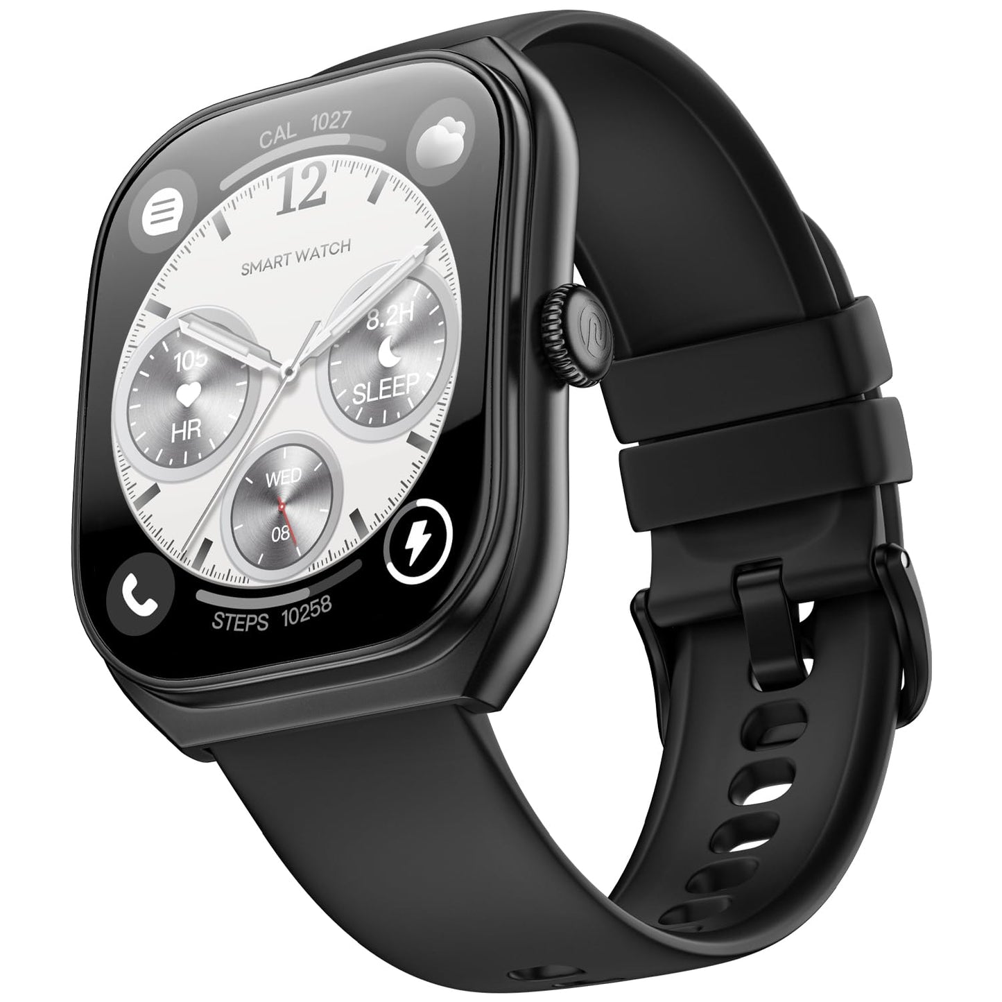 Noise Icon Arc 2.01" Immersive Curved Display Smartwatch, 10-Day Battery, 1ATM Water Resistant, Functional Crown, 100+ Sports Modes, Health Suite™, Voice Assistant, Built-in Games (Jet Black)%