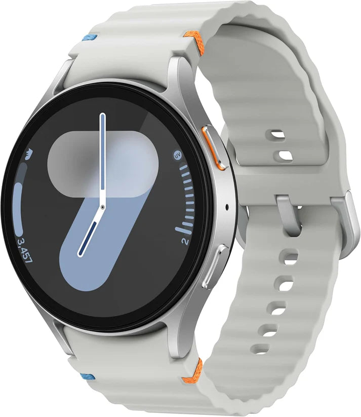 Smart Watch7 : 44mm Silver, Bluetooth + LTE | AI-Powered Smartwatch with Health Tracking | Dual GPS & Heart Monitor | 1-Year Warranty|