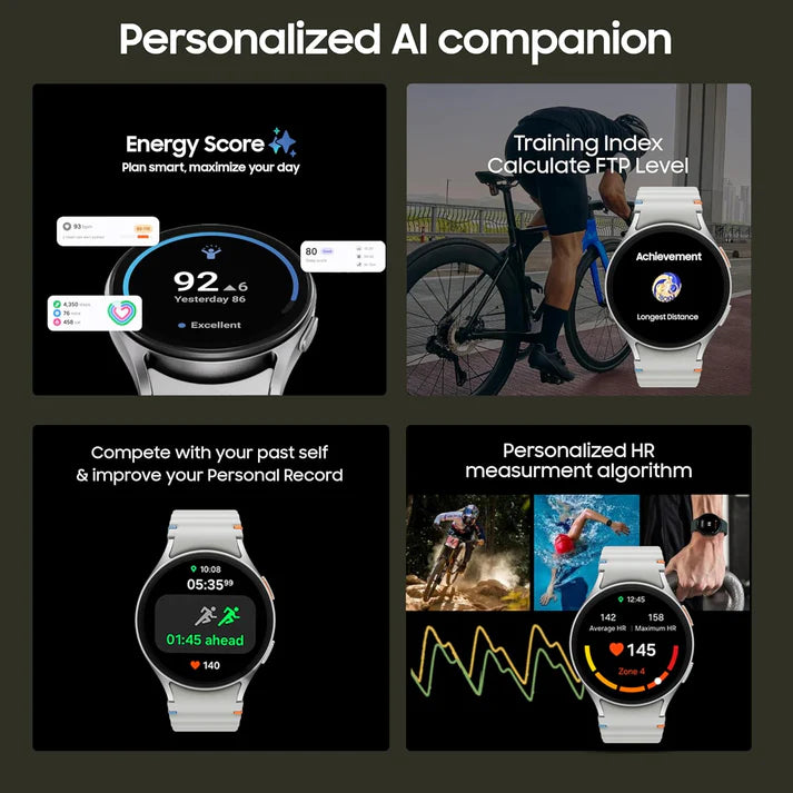 Smart Watch7 : 44mm Silver, Bluetooth + LTE | AI-Powered Smartwatch with Health Tracking | Dual GPS & Heart Monitor | 1-Year Warranty|