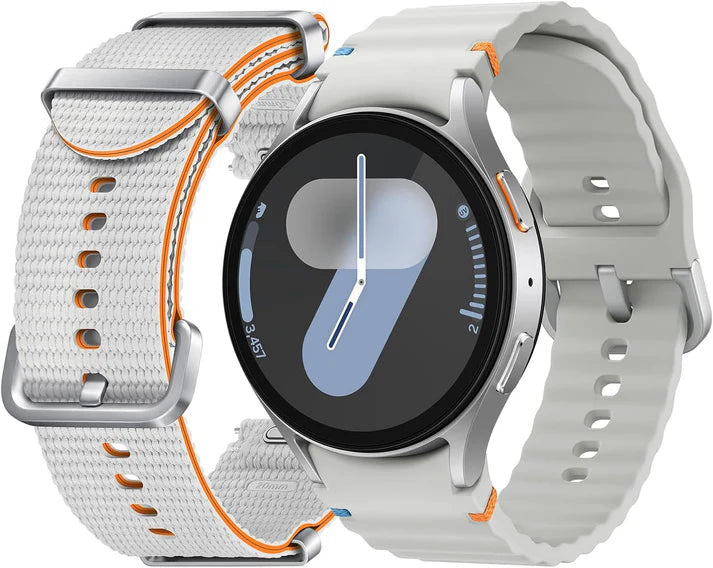 Smart Watch7 : 44mm Silver, Bluetooth + LTE | AI-Powered Smartwatch with Health Tracking | Dual GPS & Heart Monitor | 1-Year Warranty|