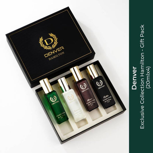 DENVER Hamilton EDP- SRK's Favorite Luxury Gift Pack (20ml x 4) Perfume Eau de Parfum - 80 ml  (For Men)