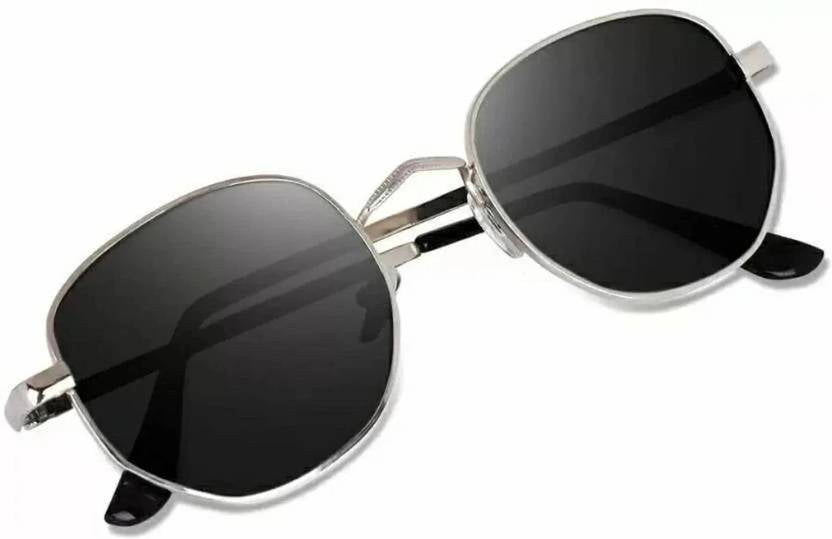 UV Protection, Gradient, Polarized Rectangular Sunglasses (Free Size)  (For Men, Grey)