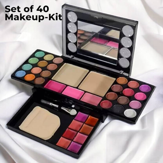 Makeup Kit - Eye-Shadows, Lip Colors, Blushes, Sponges, Brushes & B'lender(80322)  (Pack of 40)