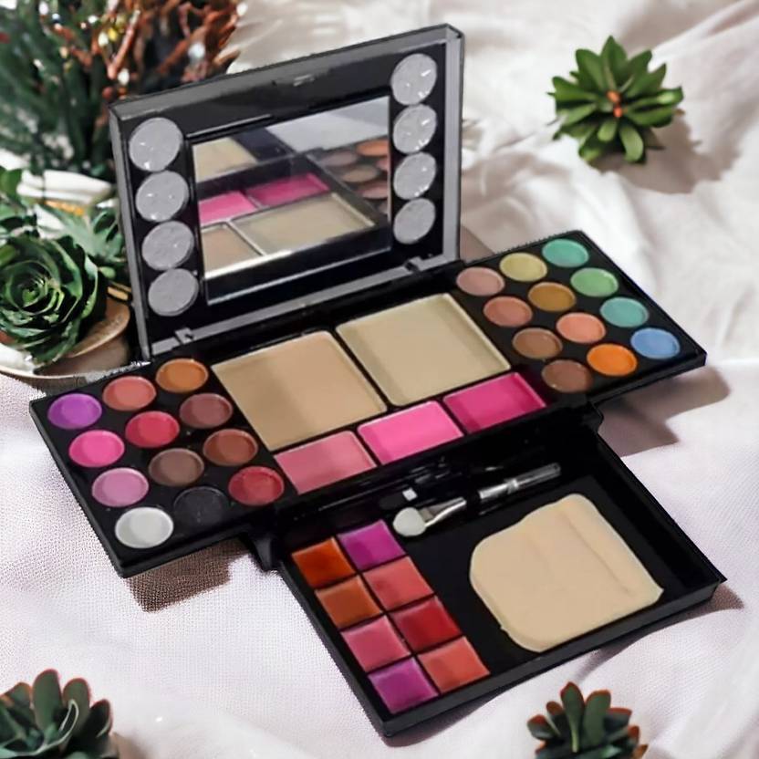 Makeup Kit - Eye-Shadows, Lip Colors, Blushes, Sponges, Brushes & B'lender(80322)  (Pack of 40)