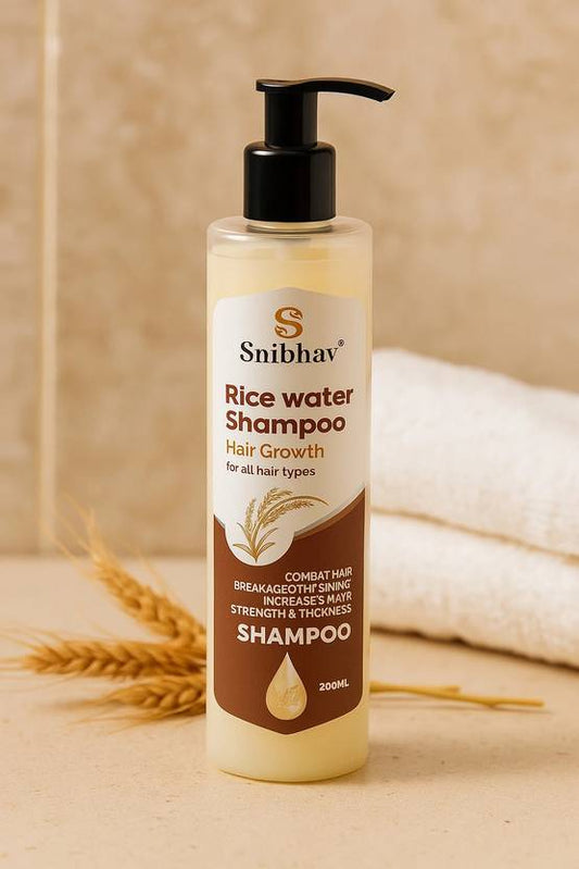 Snibhav Rice Water Shampoo for Frizzy and Dry Hair | Sulphate & Paraben Free  (200 ml)
