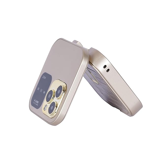 Snexian All-New Rock X Flip Dual Sim |Keypad Mobile with 1.8" Display |Flip|Fold|Call & SMS Indicator|Crystal Back Panel |BT Dialer|Voice Changer|Long Lasting Battery|Camera|Feature Phone| Cosmic Gold