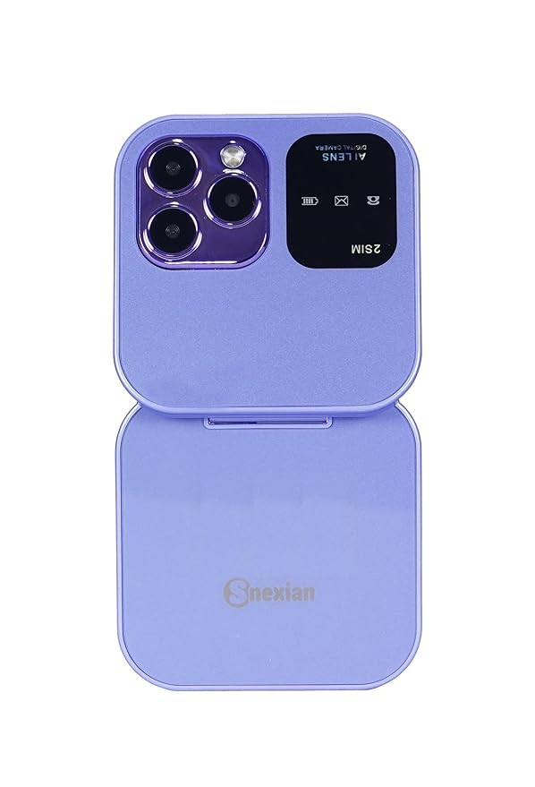 Snexian All-New Rock X Flip Dual Sim |Keypad Mobile with 1.8" Display |Flip|Fold|Call & SMS Indicator|Crystal Back Panel |BT Dialer|Voice Changer|Long Lasting Battery|Camera|Feature Phone| Cosmic Gold