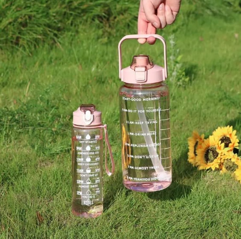 Transparent Motivational Timer Bottle Set Of 3 Personal Care