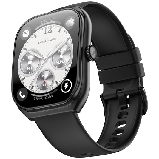 Noise Icon Arc 2.01" Immersive Curved Display Smartwatch, 10-Day Battery, 1ATM Water Resistant, Functional Crown, 100+ Sports Modes, Health Suite™, Voice Assistant, Built-in Games (Jet Black)%